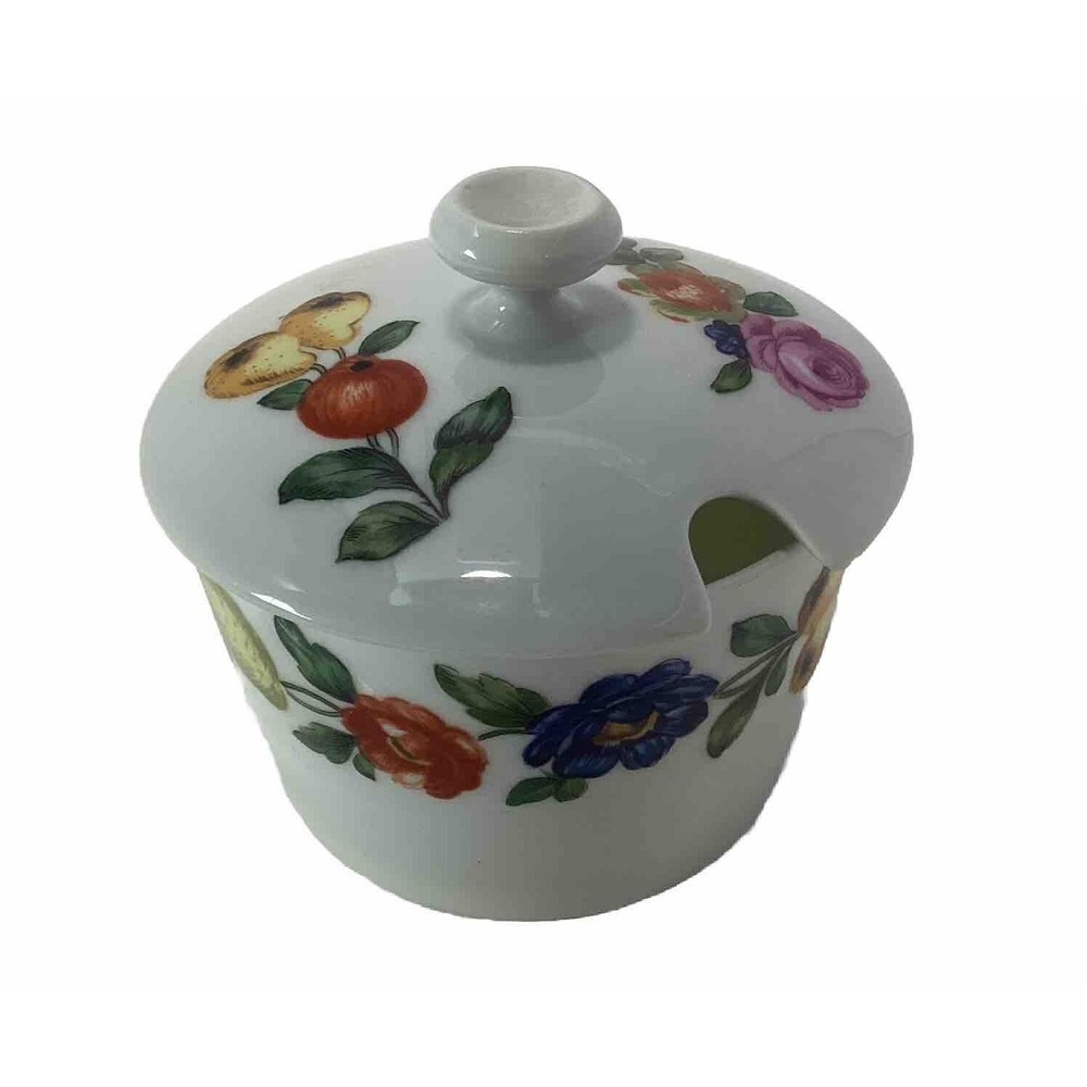Porcelaine De Paris Limoges Confiture Handpainted Fruit Jam Jelly Jar with Lid